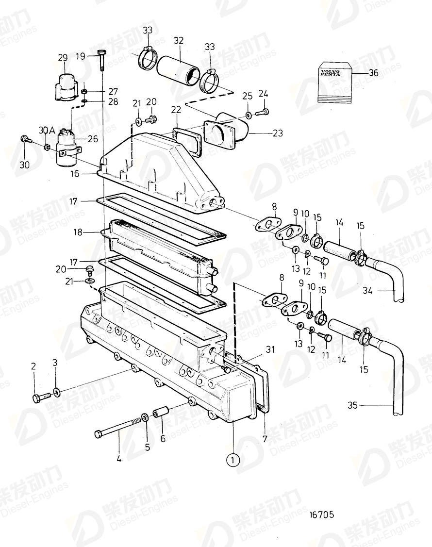 VOLVO Intake gasket kit 876325 Drawing